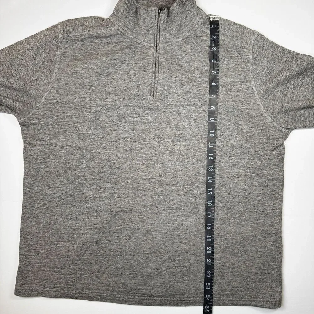 J.Crew‎ Knit Goods Quarter Zip Sweatshirt Mens Medium Heathered Gray Pullover